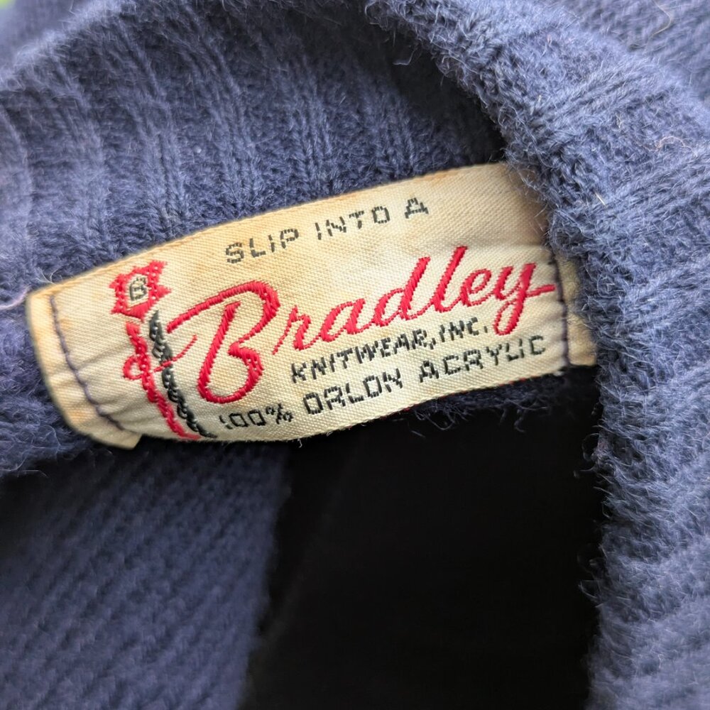 Vintage Bradley Poncho Blue and Gold - Picture 4 of 6